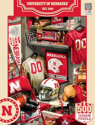 Image of Masterpieces Nebraska Cornhuskers 500 Piece Jigsaw Puzzle - NCAA Game Day Locker Room - Adult