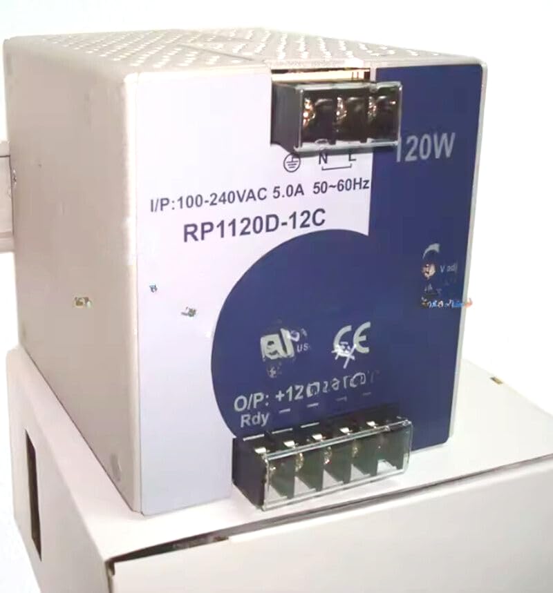 1-Piece New RP1120D-12C DIN Rail Switching Power Supply 120W/12V/10A