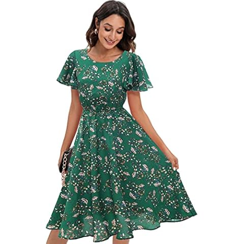 Gardenwed Floral Midi Dress for Women Cover