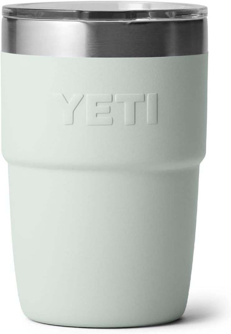 YETI Rambler 8 oz Insulated Coffee Mug with Lid - Stackable Double-Wall Vacuum Insulated Coffee Cup - DuraSip Ceramic Lining - Barista-Friendly Design - Stainless Steel - Dishwasher Safe