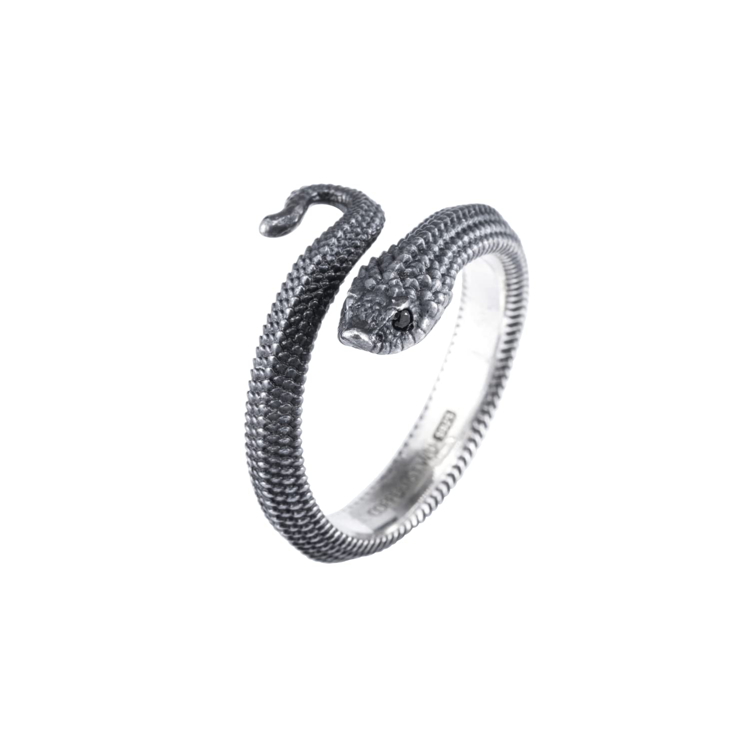 COPPERTIST.WU Anillo Serpiente Hognose en Plata de Ley 925, Anillos Ajustables Mujer, Joyería Estética Gótica Vintage