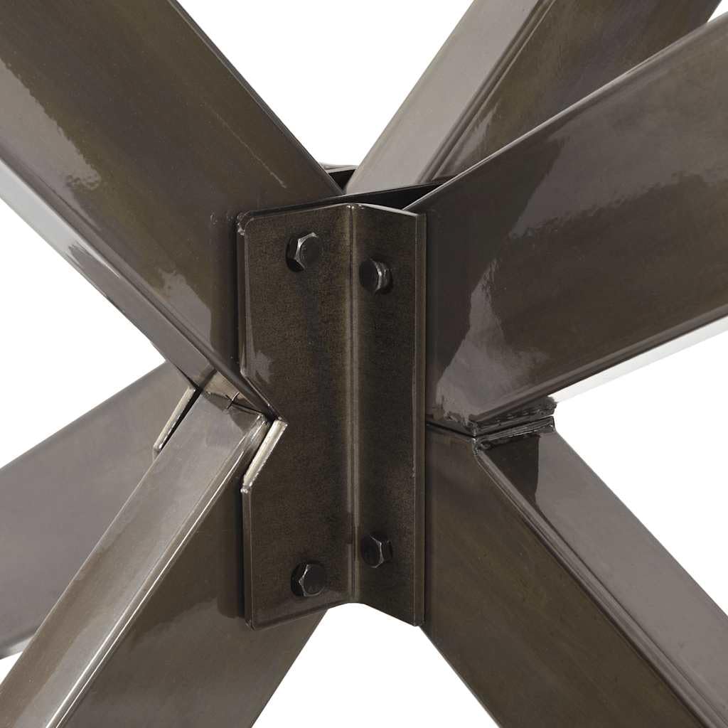 vidaXL Dining Table Leg Spider Shape Black 85x85x(72-73) cm Steel, Natural, 85 x 85 x (72-73) cm - Image 4