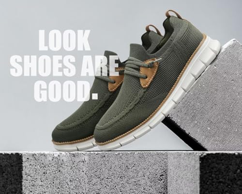 Image of Men's Walking Boat Shoes Slip On Casual Loafers Non Slip Comfortable Lightweight Work Driving Shoes