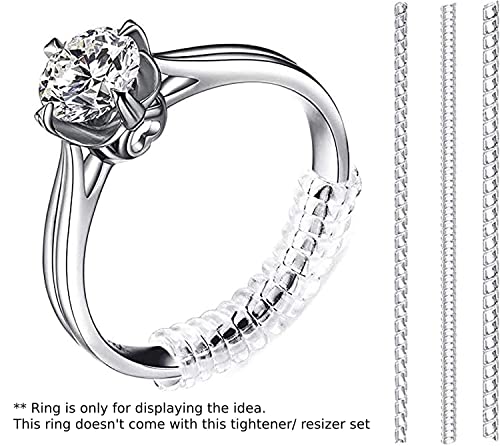 Invisible Clear Spiral Ring Size Adjuster Set (Pack of 6)