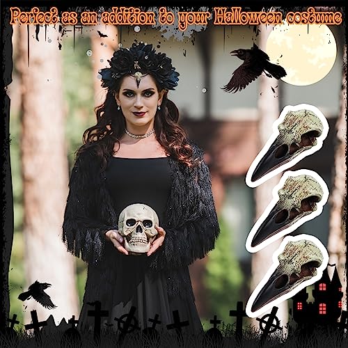 Figuritas góticas de calavera de cuervo 3 pcs decoración hogar miniatura 4