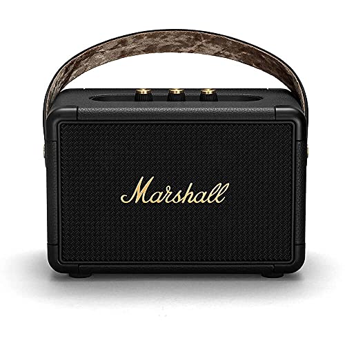 Marshall Kilburn II Portable Bluetooth Speaker, Black and Brass (Renewed)