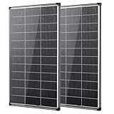 AeternaSol 400 watt Solar Panel,2pcs 200W Bifacial Solar Panel 18V 18BB N-Type Monocrystalline Solar Module IP68 25% High-Efficiency Solar Panels for Off Grid RV Boat Trailer Camper (Bifacial 200W*2)