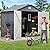 YITAHOME 7.87x6.2FT Resin Storage Unit sans Flooring, All-Weather Plastic Shed with Window, Vents and Secured Doors, Outdoor Plastic Tool Cabin for Poolside, Lawn, Backyard, Patio, Dark Gray