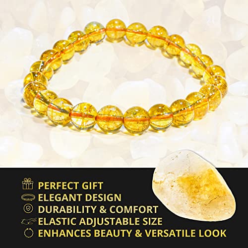 Image of ANAYA AGATE Healing Crystal Bracelet for Women and Men - 8mm Round Beaded Bracelet for Men and Women - Unisex Stretchy Gemstone Bracelet for Healing and Protection