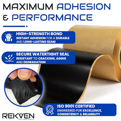 Image of Pond Liner Seam Tape - 30 Feet x 6 Inch - Double Sided Butyl Tape - Bond Seal or Repair EPDM PVC HDPE LDPE RPE LLDPE - Perfect for Small or Large Fish and Koi Ponds Waterfalls and Water Features
