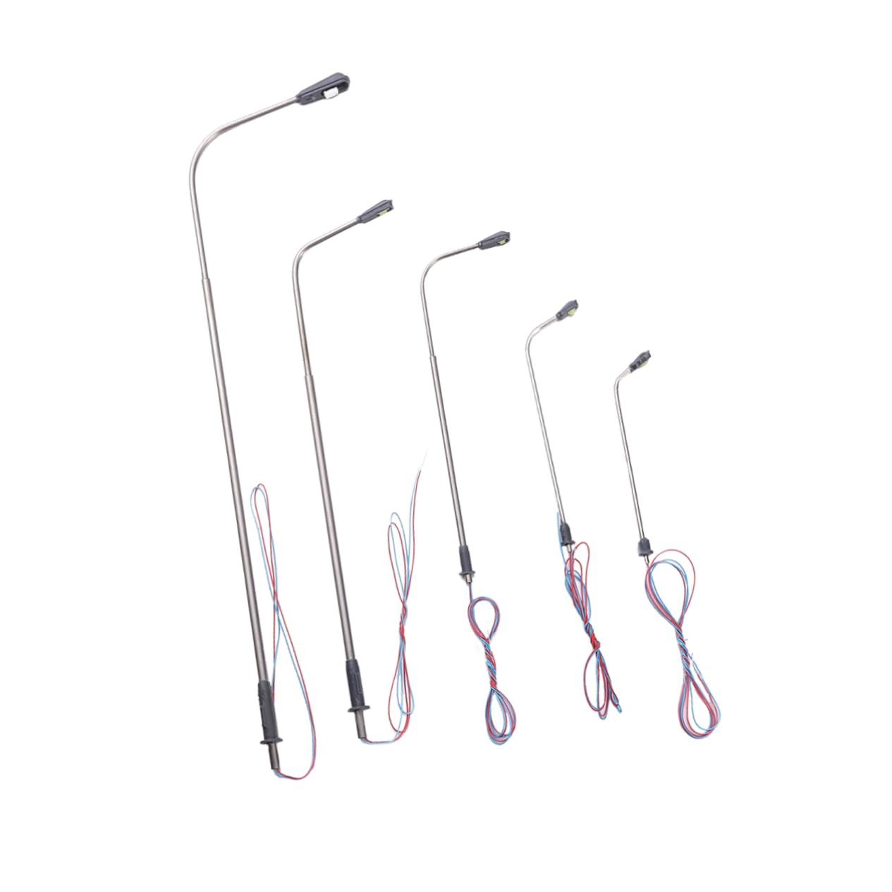 HOOTNEE 2sets 80mm Miniature Lights for Dollhouse Led Street Lighting Microscopic Model Complete Wires 5pcs*2
