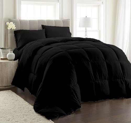 Fitlinen Edredón reversible de 3 piezas para todas las estaciones, 500 GSM, 100% algodón, cálido para invierno, transpirable, edredón alternativo