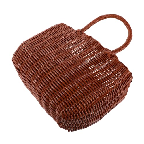 Portable Woven Tote Bag for Women Lightweight Shower and Picnic Basket Stylish Plastic Handbag for Beach and Outdoor Use Ample Storage and Design