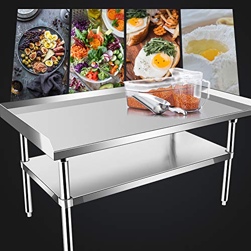 KITMA Stainless Steel Equipment Grill Stand with Undershelf for Restaurant - Heavy Duty Griddle Stand Table - 48x28 Inches…