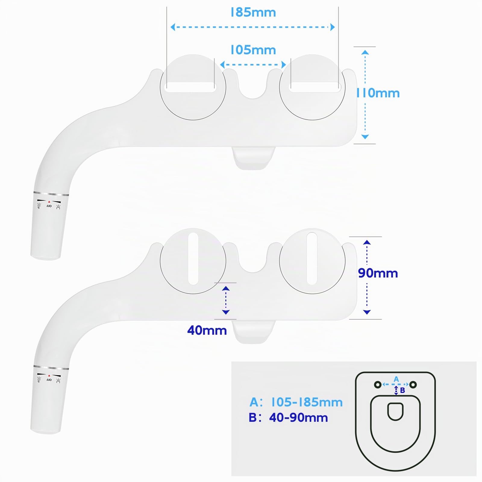 SAMODRA Bidet para WC No Eléctrico Classic 7.0 Doble Boquilla Accesorios