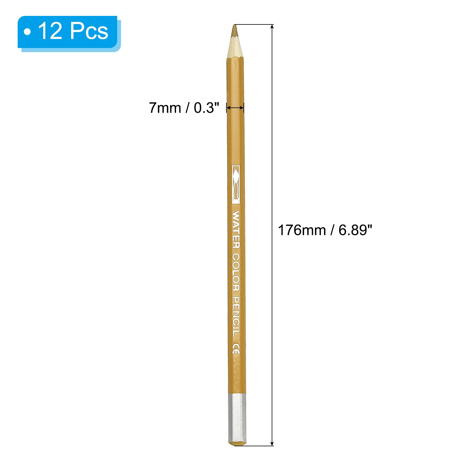 PATIKIL Watercolor Pencil, 12Pcs Water Soluble Pencils for Blending Coloring, Sketch Drawing, Painting, Bright Orange - Image 2