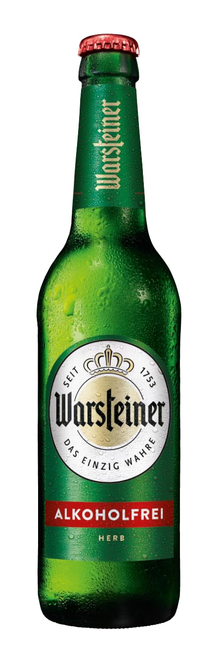 Warsteiner Pilsener Herb Alkoholfrei Flaschenbier, MEHRWEG im Kasten, Alkoholfreies isotonisches Pils Bier, 20er Kiste (20 x 0.5 l)
