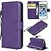 Produktbild Artfeel Flip Brieftasche Hülle für iPhone 5S/5, iPhone SE2/SE Premium PU Leder Handyhülle mit Kartenhalter,Retro Bookstyle Stand Abdeckung mit Magnetverschluss Handschlaufe Hülle-Lila