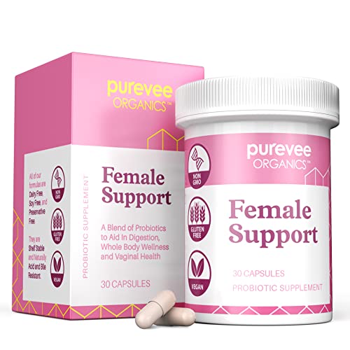 Purevee Organics Vaginal Probiotics for Women, 10 Essential Probiotic Strains, Vaginal + pH Balance for Women Pills and Urinary Tract Health, 30 Caps