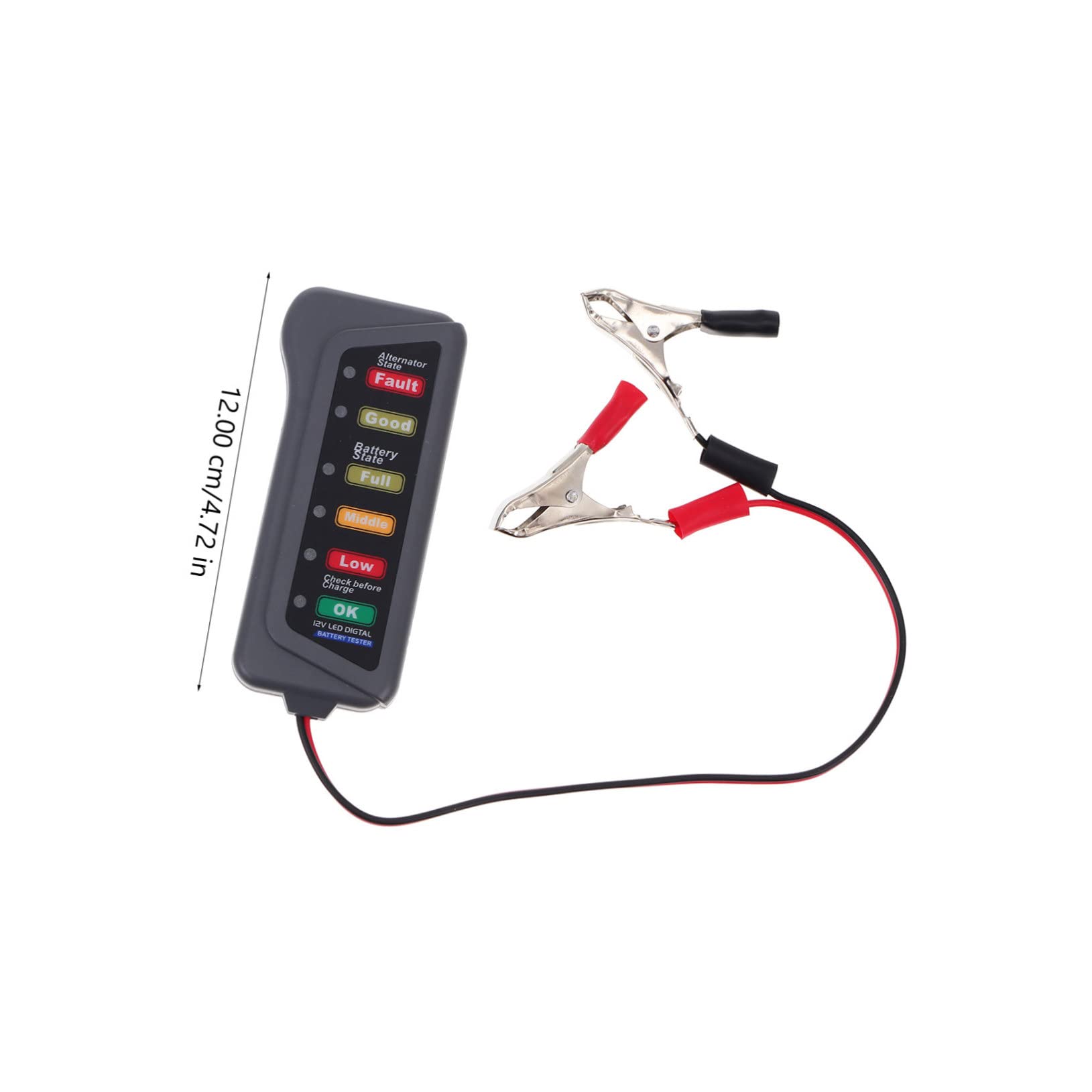 SOESFOUFU Automotive Battery Tester Car Battery Alternator Tester 2pcs Alligator Clip Led Lights