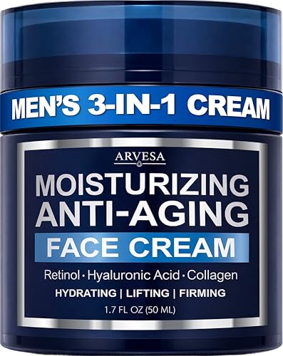 Mens Face Moisturizer Cream - Anti Aging Cream with Retinol, Collagen & Hyaluronic Acid Lightweight...