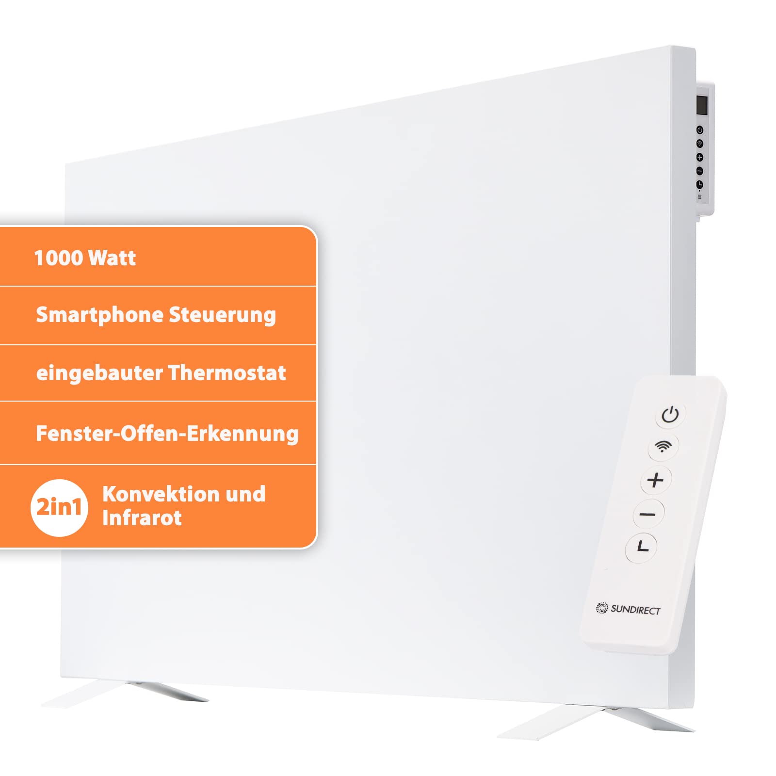 Calefacción por infrarrojos HybridPro 1000 W, calefacción híbrida combina calor infrarrojo y convección en un solo dispositivo