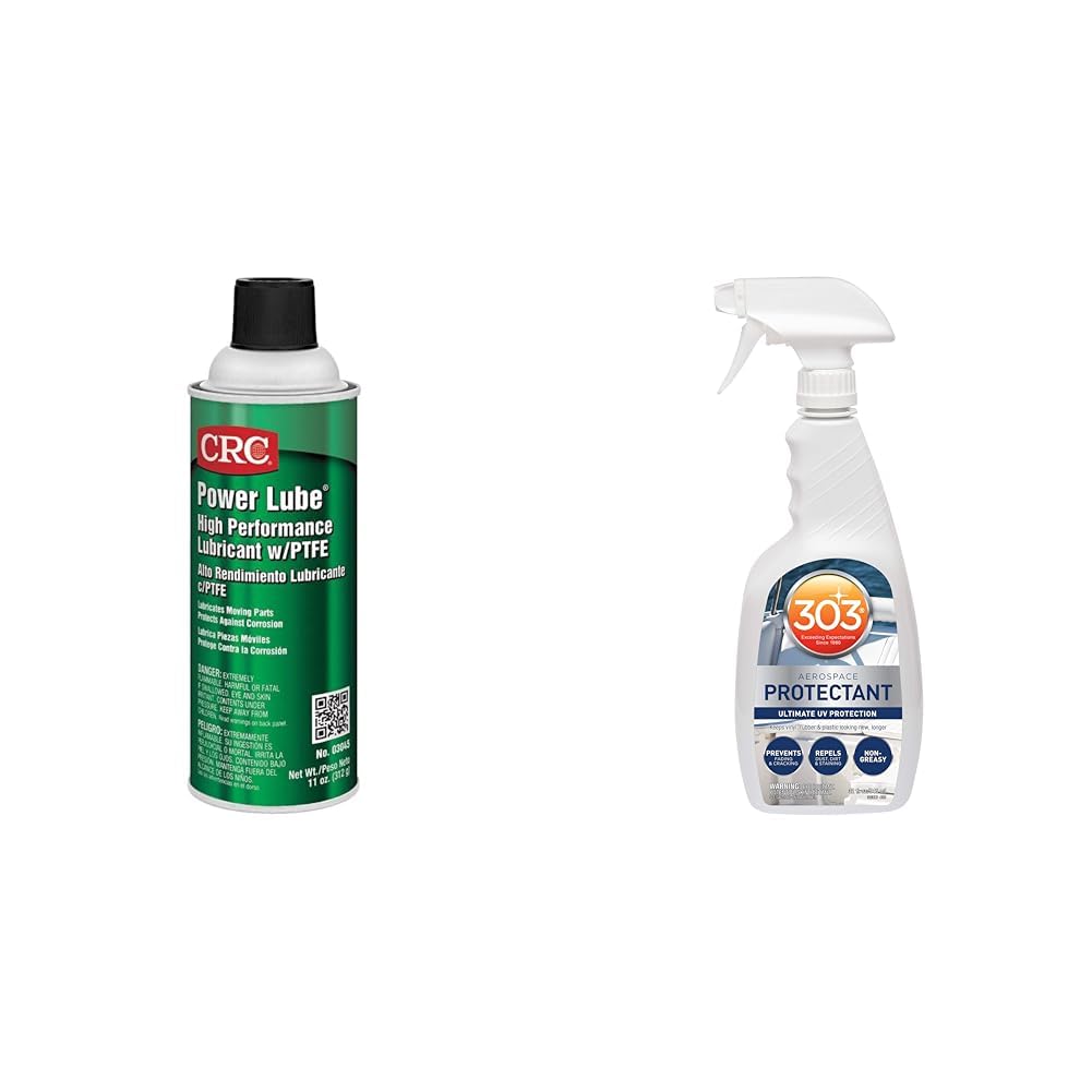 CRC Power Lube Industrial High Performance Lubricant with PTFE, 11 Wt Oz and 303 Products Marine Aerospace Protectant, 32 Fl Oz UV Protection Boat Vinyl Cleaner