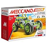 BANDAI - Meccano Junior La Mia Auto a Retro Frizione - Kit di Costruzione 138 pezzi, motore retro-frizione, attrezzi, istruzioni - Kit Attività assemblaggio auto - Giocattolo Bambini 8+ - APM19102