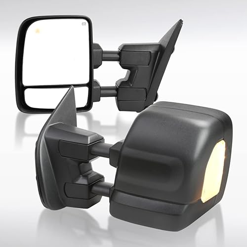 Miniatura 7 de AUTOZENSATION Compatible con Nissan Titan 2016-2022 cromado con calefacción punto ciego espejo de remolque de memoria