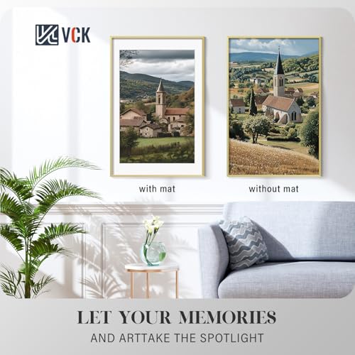 Image of VCK 24x36 Poster Frame, Gold Metal - Matted to 20x30, 3 Pack, for Artwork