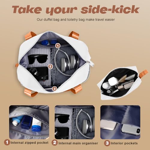 Image of AnyZip Luggage PC ABS Hardside Lightweight Suitcase with 4 Universal Wheels TSA Lock 20 24 28 Inch, White Brown, 5 piece set, Fashion