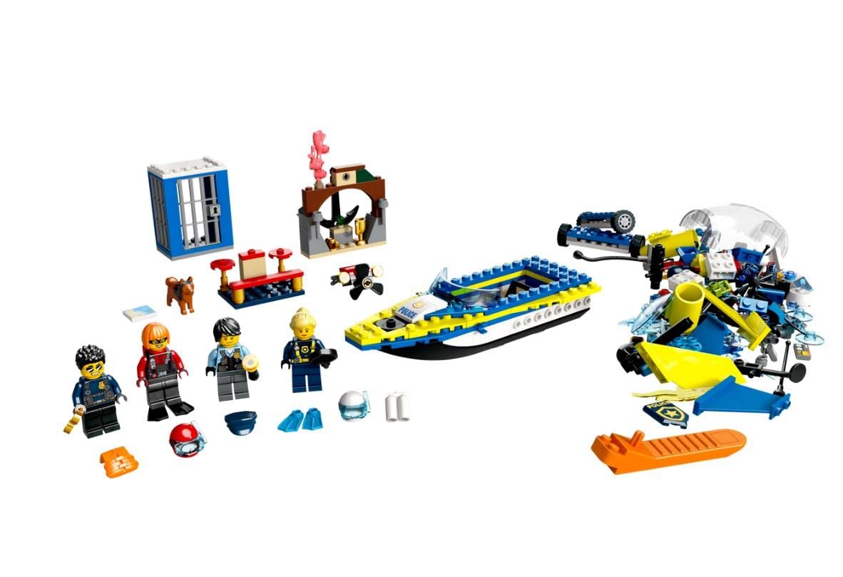 LEGO® City Su Polisi Dedektif Görevleri 60355-6 Yaş ve Üzeri Çocuklar için İnteraktif, Dijital Maceralı Oyuncak Yapım Seti (278 Parça)
