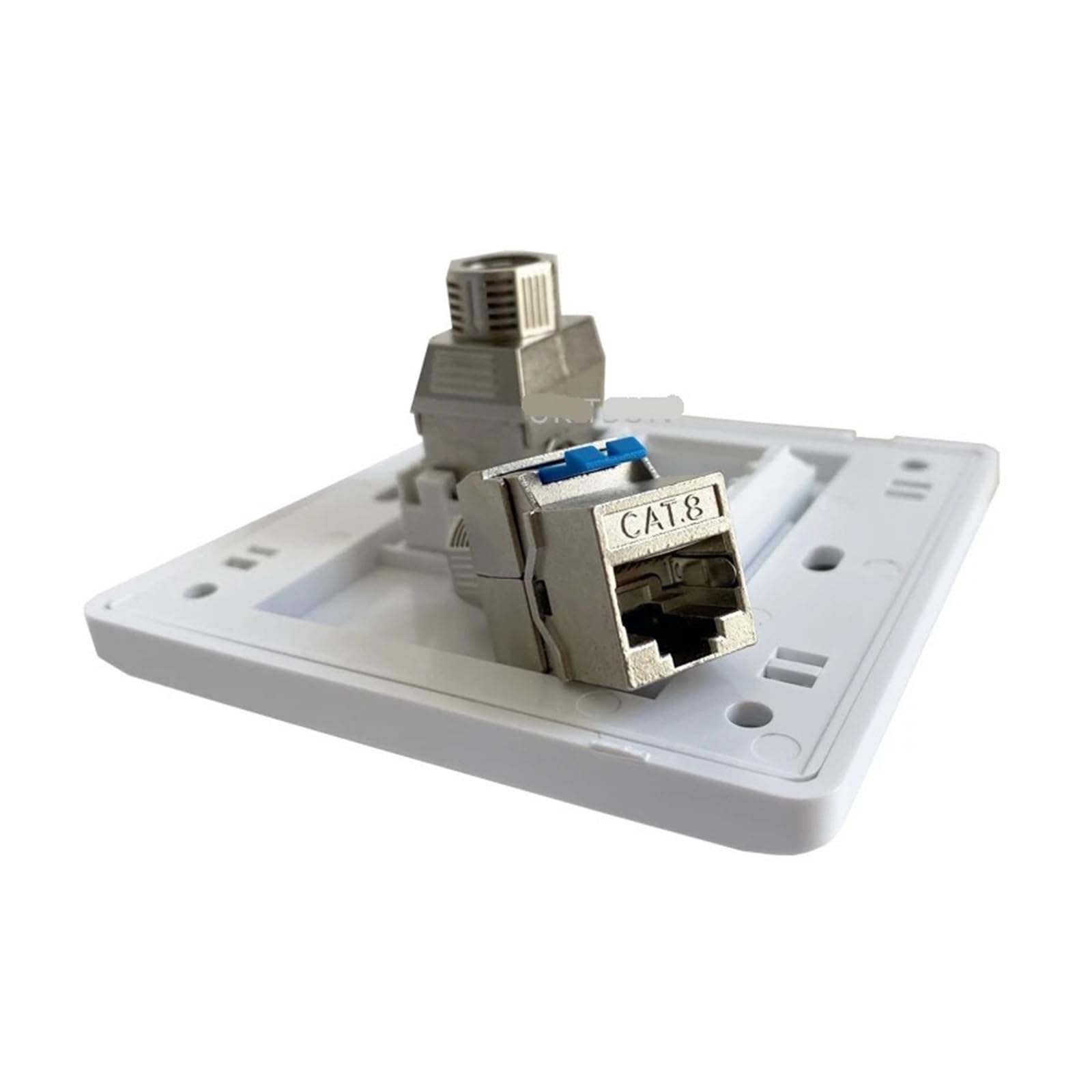 Pannello da parete CAT8 RJ45 a 2 porte Pannello di rete LAN CAT.8 ad altissima velocità da 40 Gbps(Two Ports CAT7)