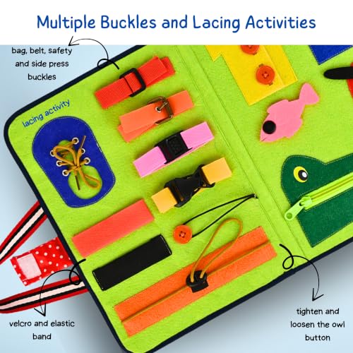 Image of Seraphina Montessori Busy Board for Toddlers 1-3 | Busy Binder Book with Numbers, Counting, Shapes, Colours | Baby Toy Gift