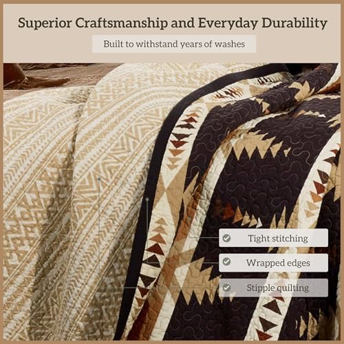 Image of Paseo Road Yosemite 3 Piece Queen Aztec Rustic Western Bedding Quilt Set