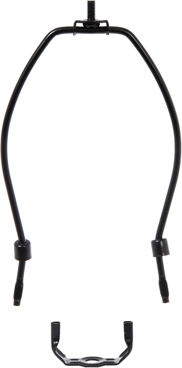 B&P Lamp® 8 Inch Heavy Weight Lamp Shade Harp Holder for Table and Floor Lamps, Satin Black Finish
