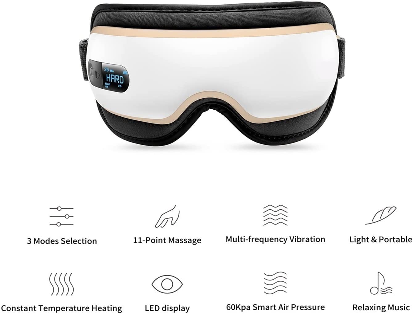 4d smart airbag vibration eye massager 4D Smart Airbag Vibration Eye Massager Eye Care- USB Charging – Pet Shop  Luna main image 0