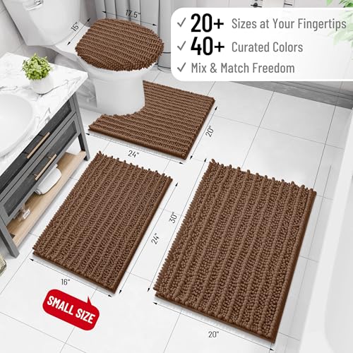 Image of Arotive Luxury Bathroom Rugs 36x24, Extra Soft Thick Absorbent Shaggy Chenille Bath Rugs, Machine Wash Dry, Bath Mats for Bathroom Floor, Tub and Shower, Home Decor Accessories, Mocha