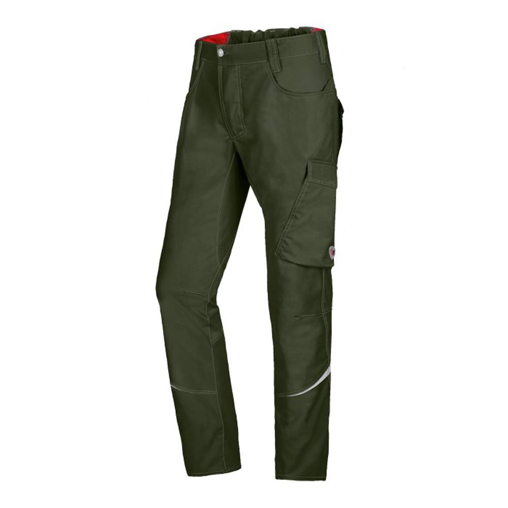BP 1960-570-0073-47/48n Fabric Blend with Stretch Work Trousers for Men, Slim Silhouette with High Waist at Back, 65% Polyester/35% Cotton, Olive, 47/48N Size