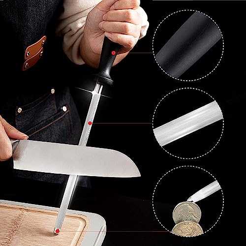 Image of Set of 3 with Knife Sharper Stick, Stainless Steel - Heavy Duty Blade, Professional Butcher Chopper for Home Kitchen and Restaurant (Set of 3 with Knife Sharper Stick)