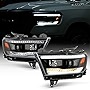 ACANII - For [Halogen Model] 2019-2022 Ram 1500 Black Housing LED DRL Sequential Signal Projector Headlights Headlamps