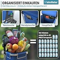 Heimfleiss® Einkaufswagen Trolley klappbar 56L - Einkaufstasche | Blau – Ansicht 4