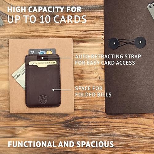 URBAN CREW RFID Blocking Slim Wallet for Men – Genuine Leather Front Pocket Card Holder with Cash Slot | Minimalist & Secure Travel Wallet for Everyday Use (Brown)4