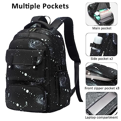 Joyfulife Galaxy Backpack Set for Kids with Lunch Box & Pencil Case