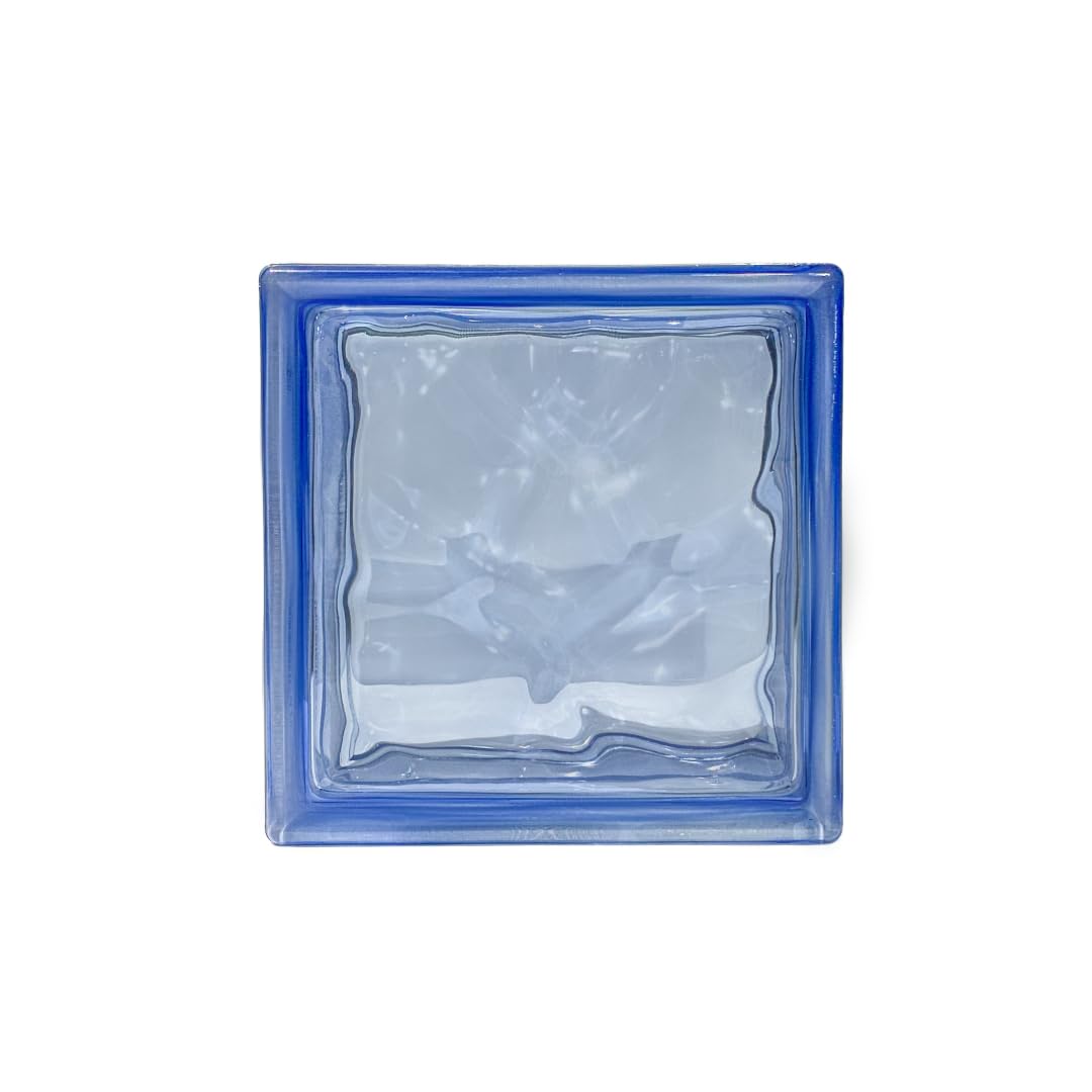 Bloque de vidrio Pavés Smart Ondulado Coloreado en la masa Dark Blue | Dimensión 190x190x80 mm | Euro/pza. 5,80 |Unidad de venta: una caja de 6 pzas.