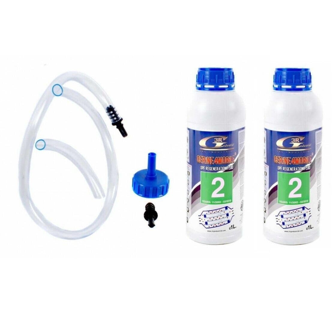 2L Bidon Additif FAP Cérine Eolys VERT avec Tuyau Remplissage compatible pour Peugeot Citroen entre 01/2002 et 01/2010 OEM 973685