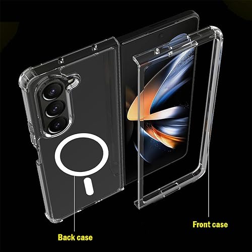 Miniatura 3 de Funda magnética para Samsung Galaxy Z Fold 5, compatible con cargador inalámbrico MagSafe Galaxy Fold5, funda transparente para teléfono, delgada,