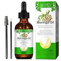 Moringa Oil für Haare, Haut, Gesicht - 60ml Moringa Öl kaltgepresst Pflege für Haarwachstum, Anti-aging, Nährendes & Revitalisierendes öl