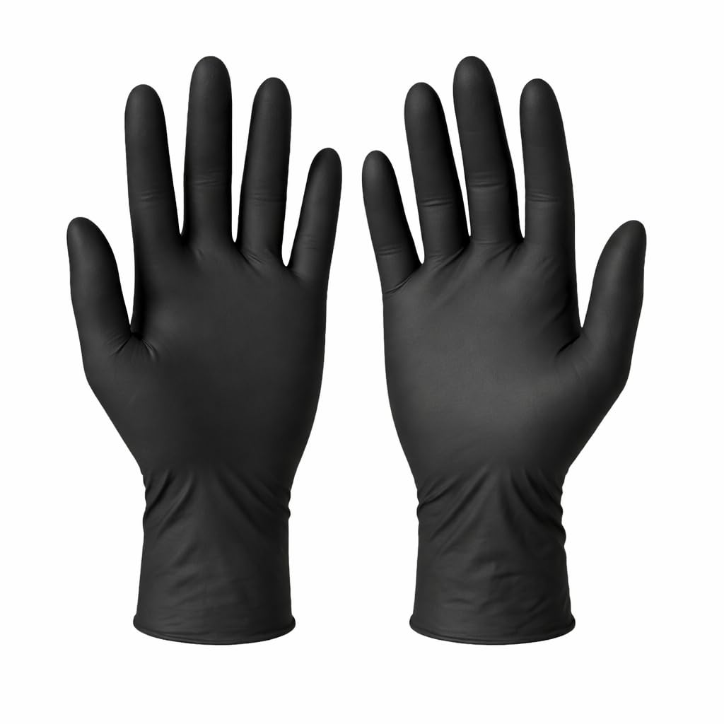 Nitrilhandschuhe Schwarz L | 10x 100Stück | Einweghandschuhe puderfrei, latexfrei | Untersuchungs- & Schutzhandschuhe für Medizin, Pflege, Haushalt & Reinigung (schwarz)