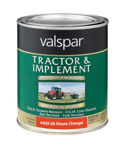 Valspar 4432-24 Kubota Orange Tractor and Implement Paint - 1 Quart